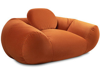 Пуф Тут Рядом Красавчик Велюр Оранжевый