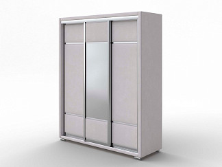 Шкаф Орматек Шкаф-купе 3х дв Orma Soft 2 (1 зеркало) (Ткань: Микровелюр Laska 01 Белая смородина) 177x60