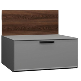 Тумба под телевизор Римини серая с настенной панелью Римини серая