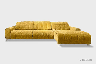 "Грей" диван с оттоманкой; раскл.; 1EL+10W+8R; Реклайнер; Runa 09 (33342)+Enzo 236 (34930); (гр.5/ТД/СМ)