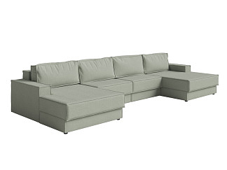 Орматек Угловой диван-кровать Porto Middle четырёхсекционный (Ткань: Букле Soul 690 Зеленый чай) 441x175