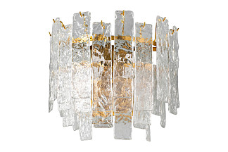 K2KG0998W-2B Бра "Ice" рифленое стекло/латунь L19*W36*H32см
