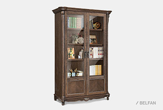 Шкаф для книг "Алези 2/1"; стекл. дв.; табак