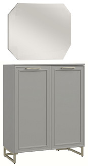 Комод 2дв., метал.опоры+зеркало ZU6 (ст.задн.беж) Montreal серый