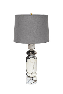 185HM-03528 Лампа настольная плафон цвет серый Н.77см