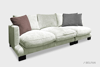 "Леформ" диван 3-х модульный; нераскл.; 2L1R; венге; Monblan 06+Monblan 06+Monblan 46+Monblan 25 (гр. 3/АВ)