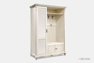 Шкаф комбинированный "Алези 1з"; правый; слоновая кость с серебром