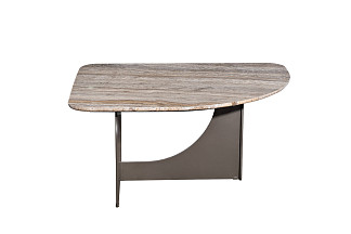 57EL-10982 Стол журнальный Арка (Arco) травертин 85*68*40см