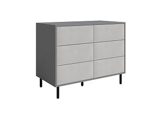 Комод Орматек Kleo (ЛДСП/Велюр Вулканический серый/Ultra Серый камень) 110x57