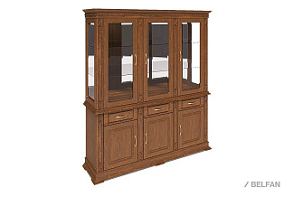 Шкаф комбинированный "Верди Люкс 3з"; черешня