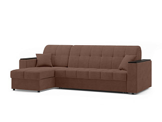 Орматек Угловой диван-кровать Berlin 1 Hard (Велюр/ЛДСП Ultra Амаретто (Nut)/Венге) 160x200
