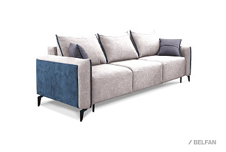 "Соренто" диван 3-х местный; раскл.; "Тик-так" (1530х2070); металл черный; Salvador13+Maverick18+Salvador17 (гр.1/МТХ)