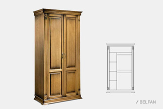 Шкаф для одежды 2-х дв. "Верди Люкс 2/3"; дуб рустикаль с патиной