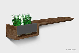 Полка с нишей "Уоллстрит" (левая); к-графит, вст-антрацит