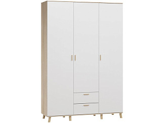 Распашной шкаф Пронто-3-150-220 Дуб Сонома / Белый