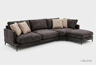 "Леформ" диван индивидуальной модификации; нераскл.; 2L+100+18; металл черный; Salvador 16+Salvador 16+Salvador 02+Salvador 02 (гр.2/МТХ)