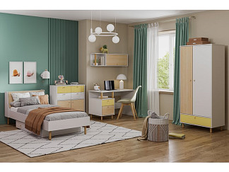 Модульная детская Дикинс-3 Mustard Plywood