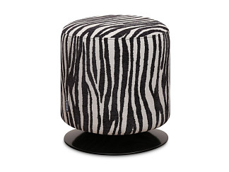 Пуф Олун Шенилл Черно-белый