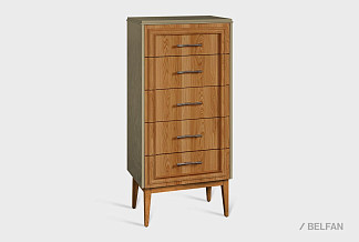 Комод "Сакраменто" 5 (высокий); тауп, янтарь