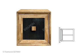 Модуль настенный "Cube Design" 1; фасад "стекло"; левый; бейц-масло