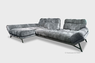 "Space" диван с оттоманкой; нераскл.; 8L+2R; Nicoya Darkgrey (гр.3/Турция)