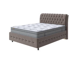 Кровать Como (Veda) 4 Grand с ПМ + Матрас Optima Comfort M (Ткань: Велюр Forest 16 Коричневый) 200x220