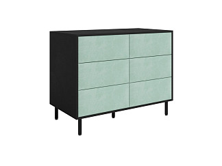Комод Орматек Kleo (ЛДСП/Велюр Черный/Teddy Мятный) 110x57