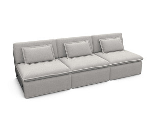 Орматек Meison 3-х местный без подлокотников Soft (Ткань: Шенилл Siena silver) 120x300