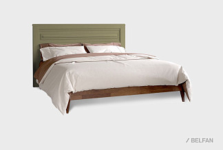 Кровать "Сакраменто"; без основания, без матраса; (2000x2000); орех, олива