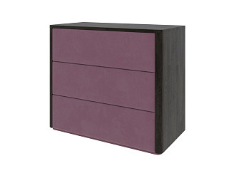 Комод Verda Bliss M (Ткань/Массив (дуб) Венге (дуб)/Manhattan 22 Ягодный пломбир) 79x90