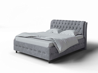 Кровать Como (Veda) 4 с ПМ + Матрас Orto Comfort Middle (Ткань: Микровелюр Laska 06 Серый мох) 200x200
