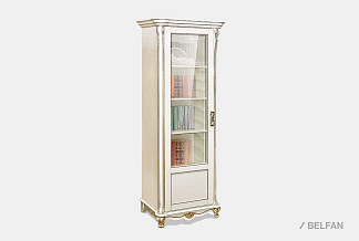 Шкаф для книг "Алези 8/1" (левый); слоновая кость с золочением