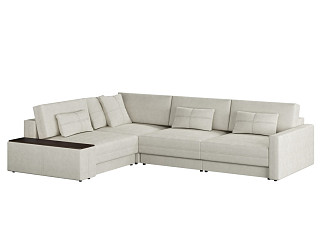 Орматек Угловой диван-кровать Tokio Middle (Ткань: Велюр Clever 02 бежевый/Венге) 157x296