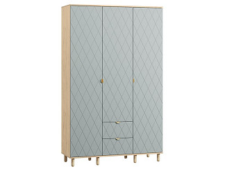 Распашной шкаф Теджонс 3-139x224 Ромб Мятный/Дуб Ирландский