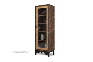 Витрина 1-но дв. "Cube Design" (правая); графит, бейц-масло