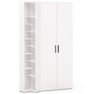 Шкаф 2дв., стеллаж, выдв.штанга гл.404+стеллаж GN4 Rimini белая