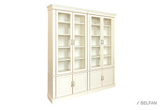 Набор мебели для библиотеки "Верди Люкс 4"; слоновая кость с золочением