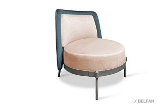 "Ливио" кресло; нераскл.; металл серебро; Tiffany 02+Tiffany 12 (гр. 1/МТХ)