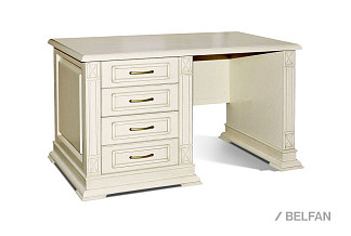 Стол письменный "Верди Люкс 9"; тумба слева; слоновая кость