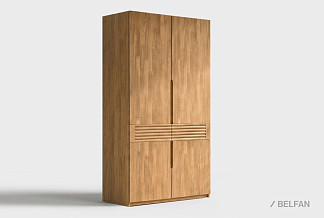 Шкаф для одежды 2-х дверный "Уоллстрит"; к-бейц-масло, ф-бейц-масло, вст-бейц-масло