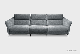 "Флойд" диван 3-х модульный; 1EL+10W+1ER; Реклайнер; металл черный; Afalin 15 (гр. 2/АВ)