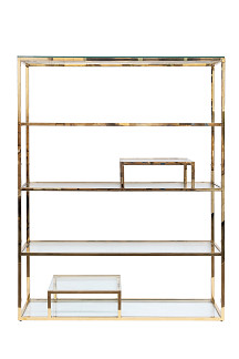 GY-SH8005GOLD  Стеллаж стекло прозр./золото 140*38*180 см
