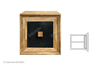 Модуль настенный "Cube Design" 1; фасад "стекло"; правый; бейц-масло