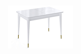 Стол обеденный Мане К1100 опоры белый(зол) / столешница белый глянец