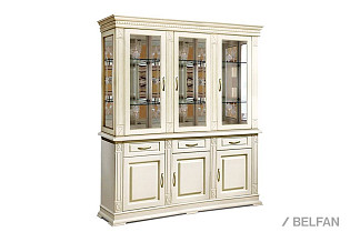 Шкаф комбинированный "Верди Люкс 3з"; слоновая кость