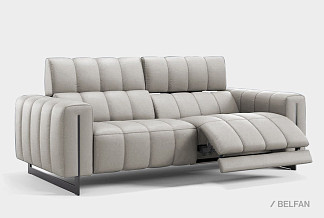 "Дженеси" диван 2-х модульный; раскл.; 1EL+1ER; Реклайнер; Sharli 01(32092); (гр. 1/БК)