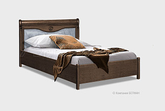 Кровать "Лика" (низкое изножье); без основания, без матраса; (900x2000); табак с тёмной патиной; 1079 (гр. Кожи 1)