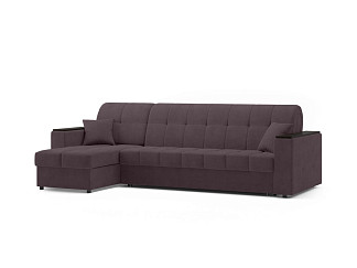 Орматек Угловой диван-кровать Berlin 1 Hard (Велюр/ЛДСП Ultra Сливовый (Plum)/Венге) 180x200
