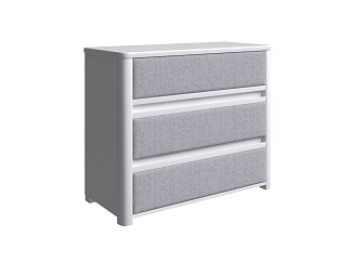 Комод Орматек Wood Soft (Массив/Рогожка Белая эмаль (береза)/Nice Серебряный) 90x40