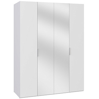 Шкаф четырехстворчатый Сохо белая с зеркалами Сохо белая